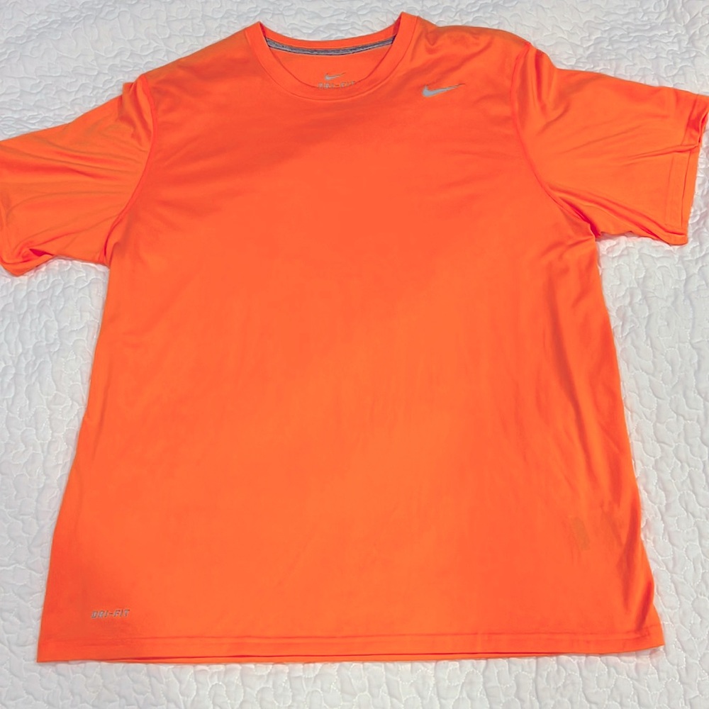 Orange Nike dri fit short sleeve crew neck t shirt polyester XL preowned